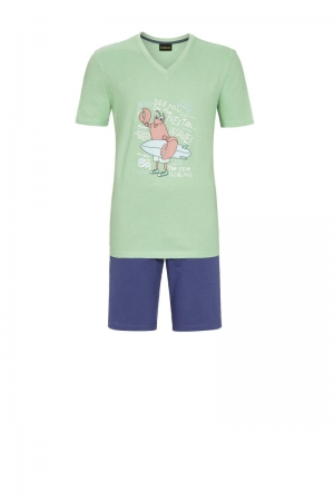 Herenpyjama Funny Lobster GROEN
