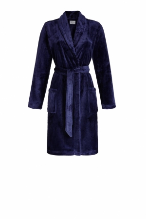 Warme kamerjas in fleece DONKERBLAUW