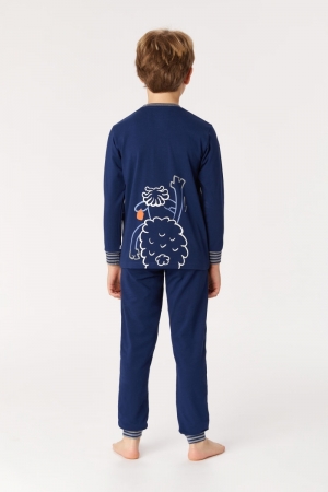 Woody jongenspyjama schaap Leo BLAUW