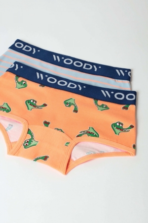 Woody meisjes short krokodil ORANJE