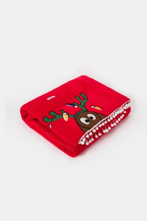 Plaid fleece kerst ROOD
