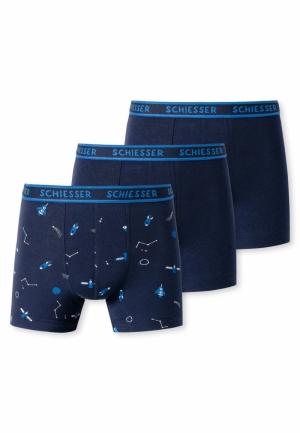 Shorts biologisch katoen 3-pac BLAUW