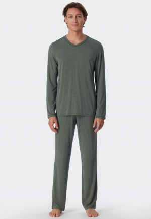 Herenpyjama met V-hals Tencel KAKI