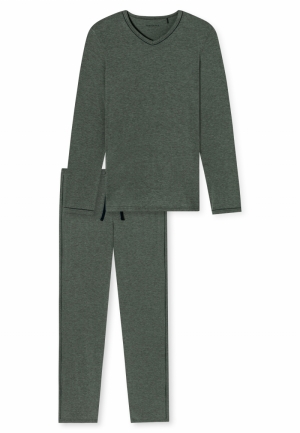 Herenpyjama met V-hals Tencel KAKI
