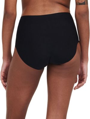 Soft stretch high waist briefs ZWART