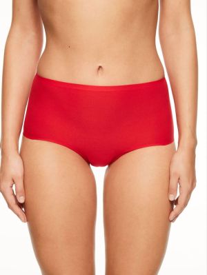Soft stretch high waist briefs POPPY RED