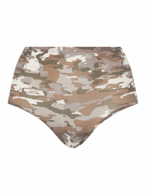 Soft stretch high waist briefs CAMO PRINT