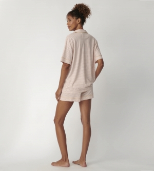 Boyfriend pyjama met short BEIGE