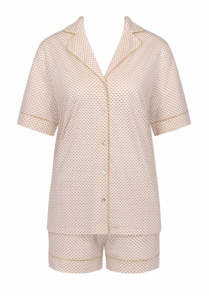 Boyfriend pyjama met short BEIGE