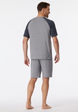 Pyjama kort met ronde hals BLAUW