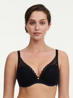 Norah Chic Plunge T-shirt bh ZWART