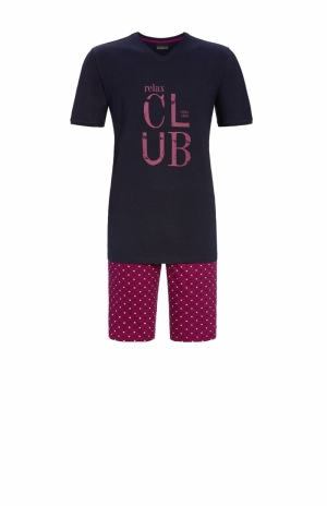 Pyjama met V-hals DARK NAVY