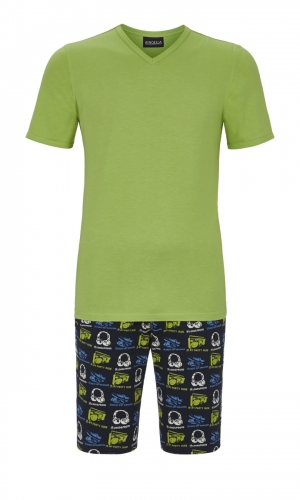 Herenpyjama short GROEN