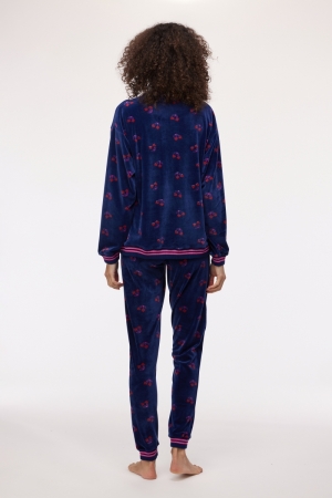 Pyjama kersjesprint DONKERBLAUW