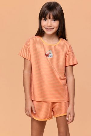 Meisjespyjama lieveheersbeest ORANJE