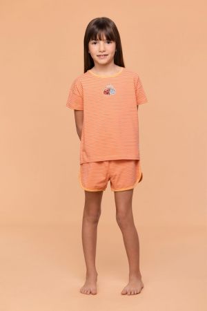 Meisjespyjama lieveheersbeest ORANJE