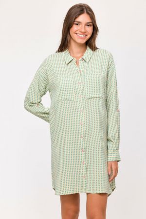 Shirtdress geruit GROEN