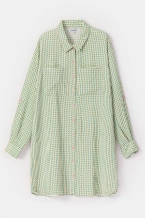 Shirtdress geruit GROEN