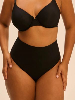 Story high waist string ZWART