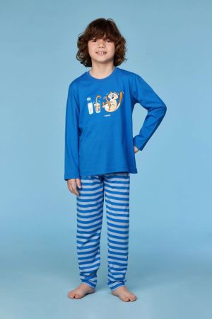 Jongenspyjama Kuki Kat DONKERBLAUW