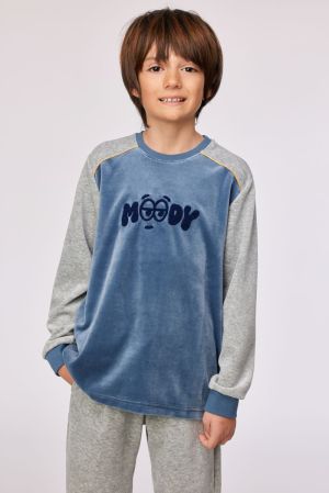 Jongenspyjama Moody BLAUWGRIJS
