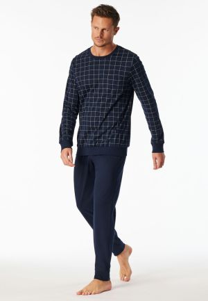 Lange pyjama fine interlock NACHTBLAUW