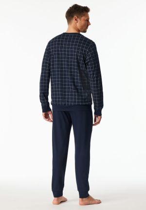 Lange pyjama fine interlock NACHTBLAUW