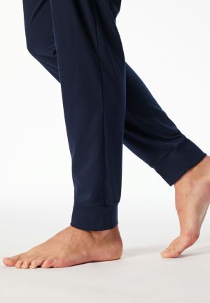 Lange pyjama fine interlock NACHTBLAUW