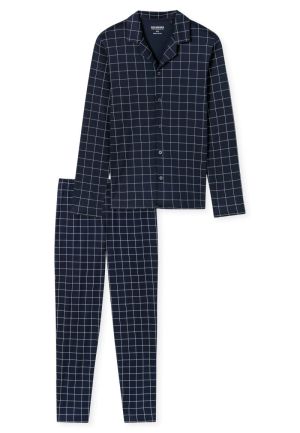 Lange pyjama fine interlock NACHTBLAUW