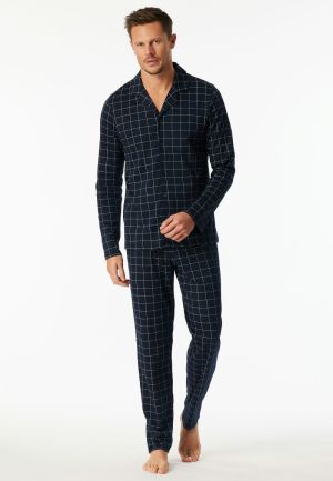 Lange pyjama fine interlock NACHTBLAUW
