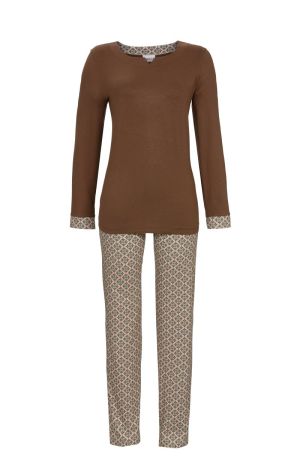 Pyjama met print KASTANJE