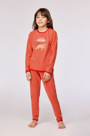 Meisjespyjama Nighttime Hero ROOD-ORANJE