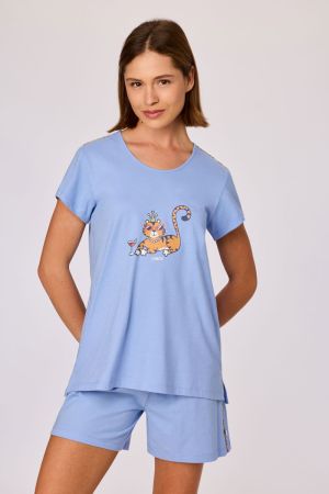 Damespyjama BLAUW