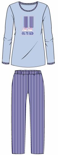 Pyjama met print Go to bed BLAUW